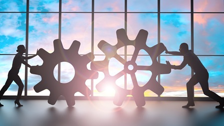 Zusammenarbeit zwei Menschen